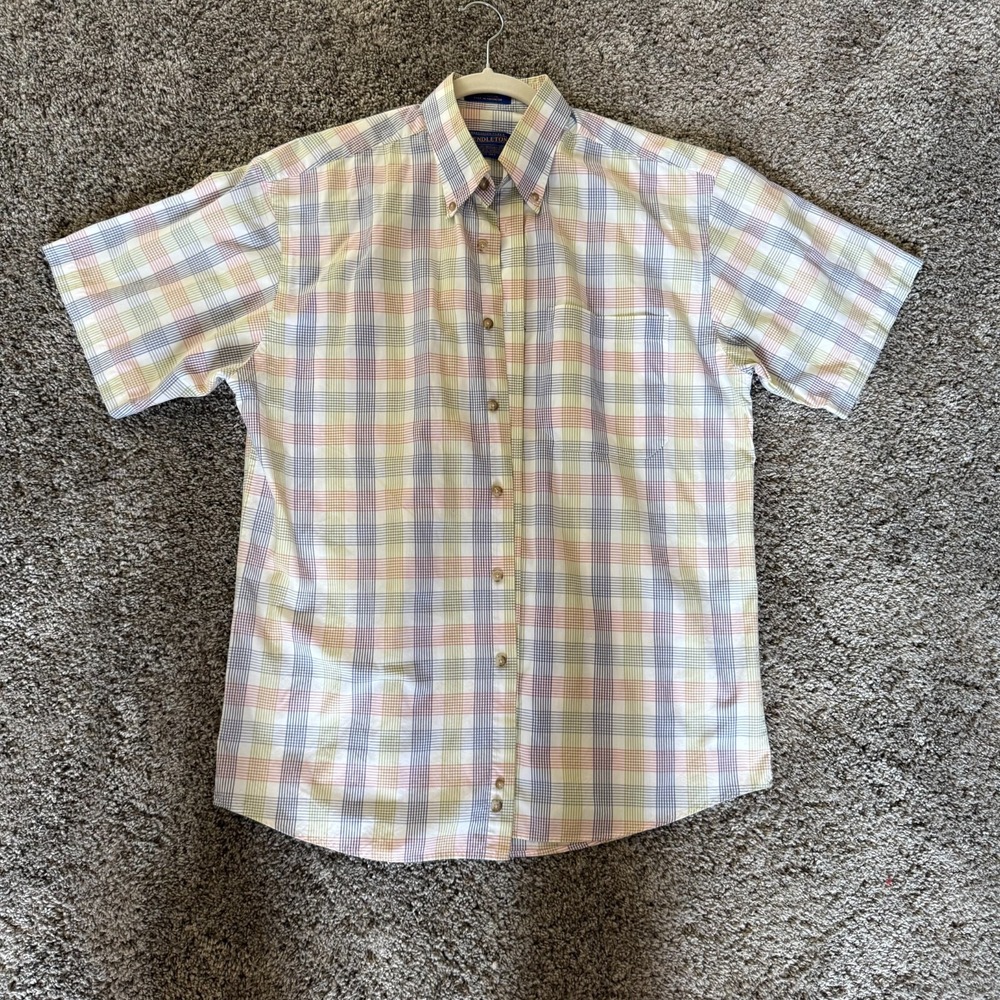 Pendleton Men's Size M Short Sleeve Button-Down Plaid Shirt Casual‎ Cotton